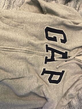 GAP Gray Hoodie with Navy Lettering